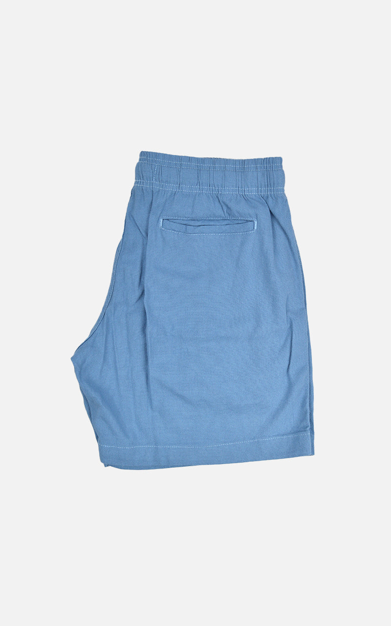 Short Linho Elastano Azul
