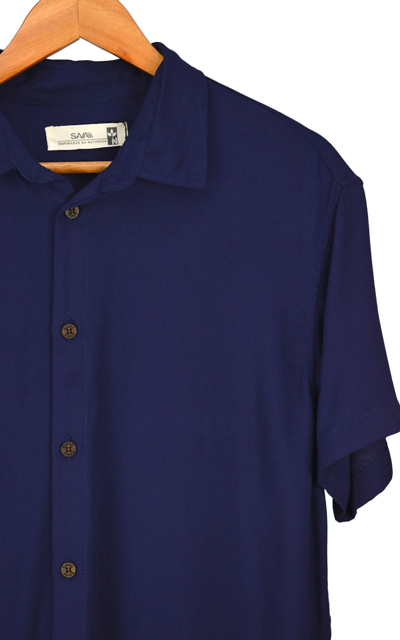 Camisa Viscose Alfaitaria Azul Marinho