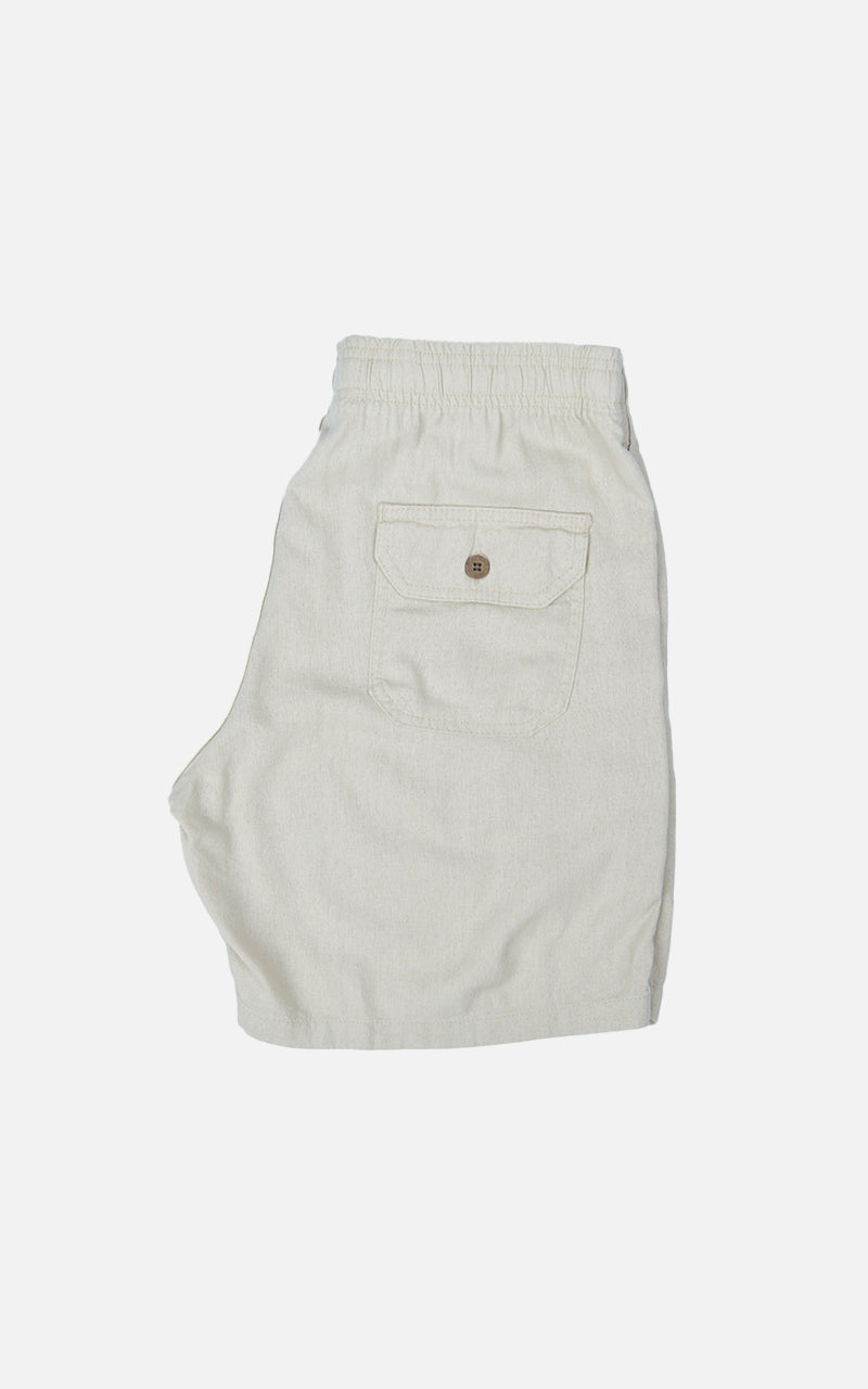 Short Linho Confort Bege