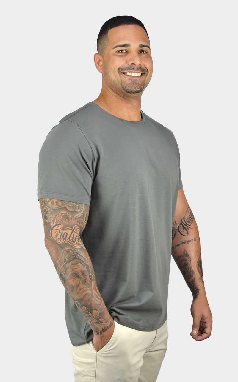 Camiseta Algodão Egípcio Cinza