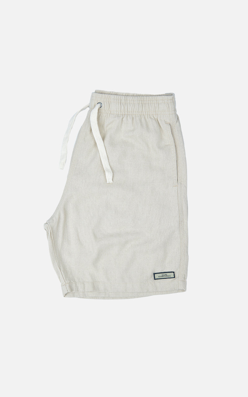 Short Linho Confort Bege
