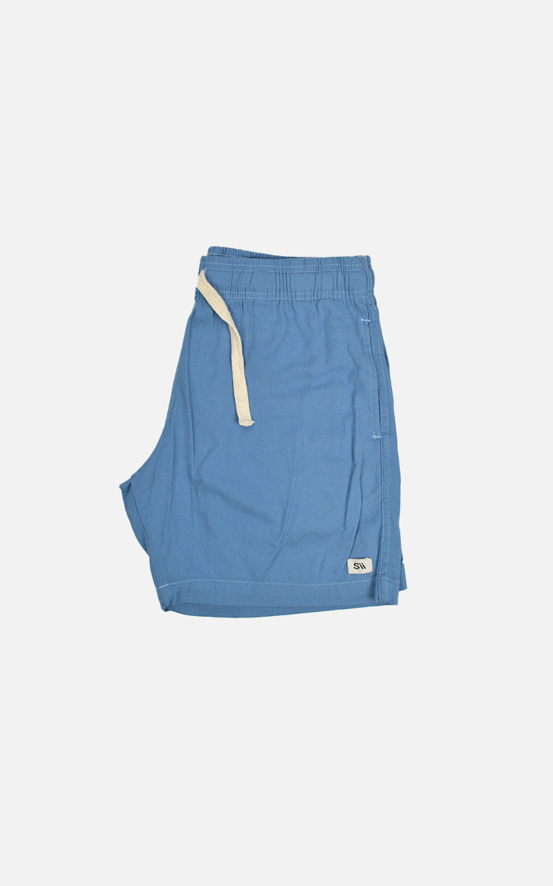 Short Linho Elastano Azul