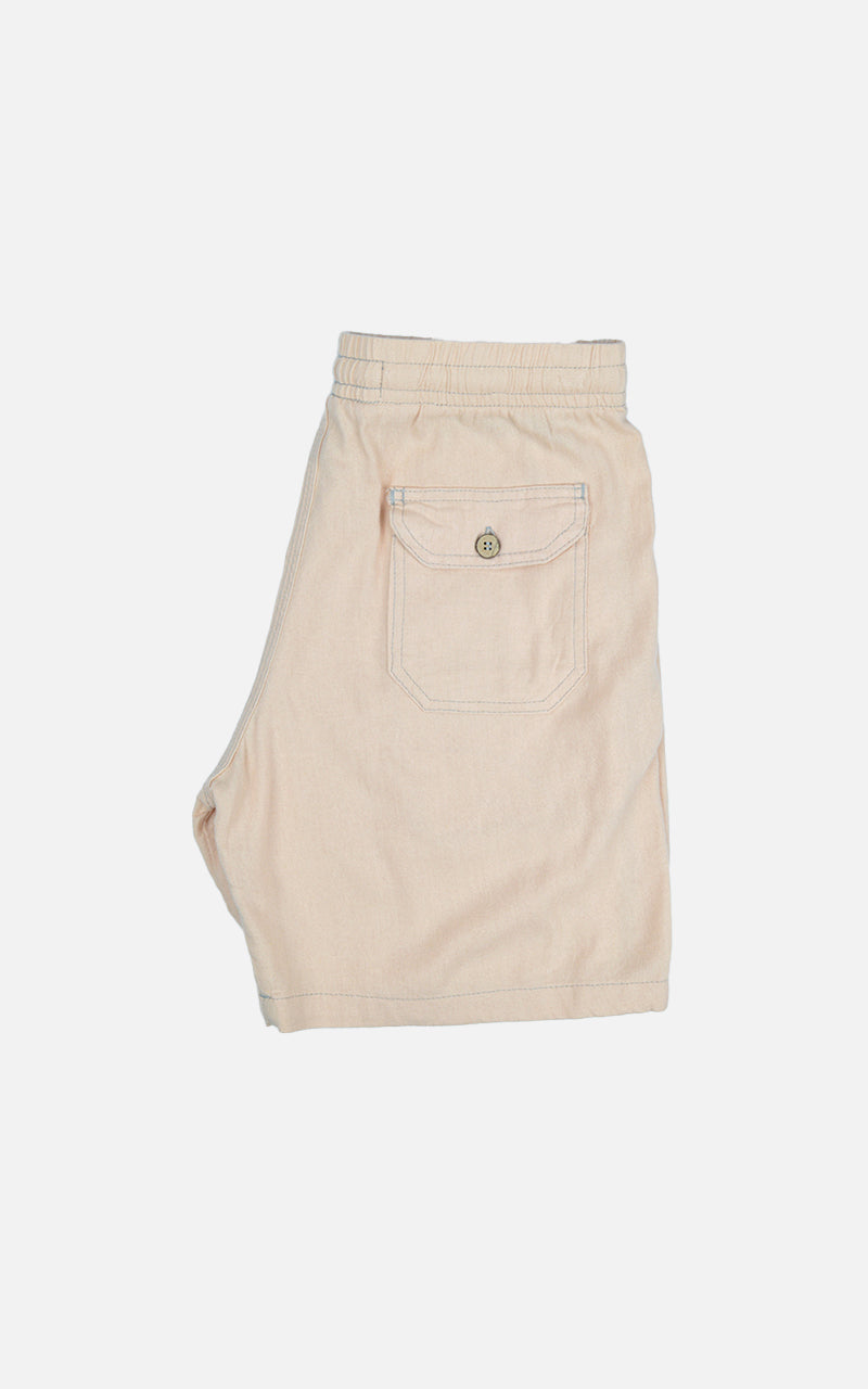 Short Linho Elastano Bege