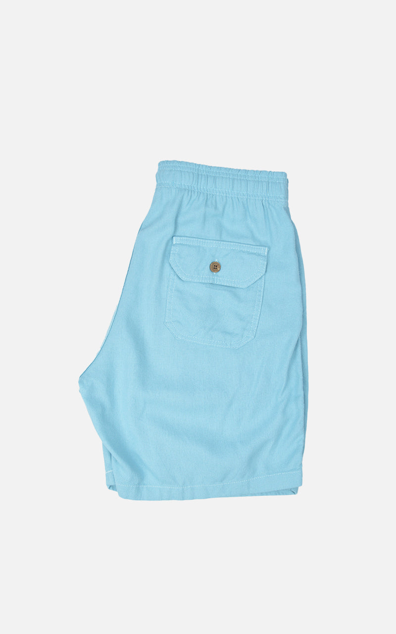 Short Linho Confort Azul Claro