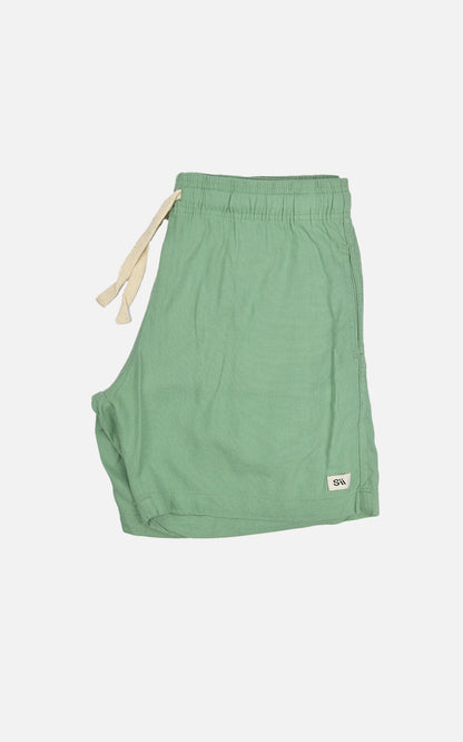Short Linho Elastano Verde