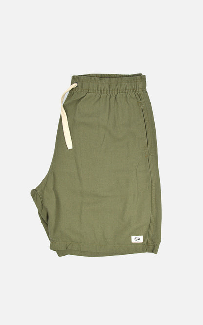 Short Linho Confort Verde Oliva