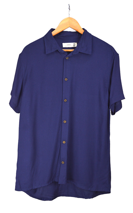 Camisa Viscose Alfaitaria Azul Marinho