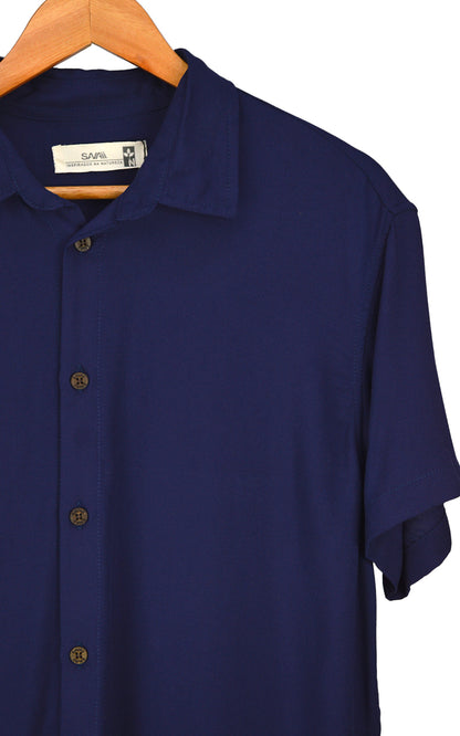 Camisa Viscose Alfaitaria Azul Marinho