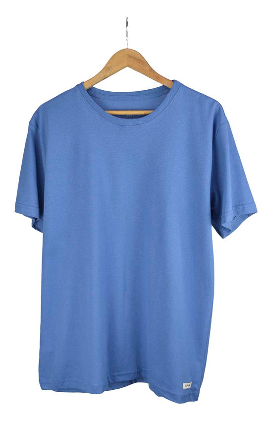 Camiseta premium basica azul medio