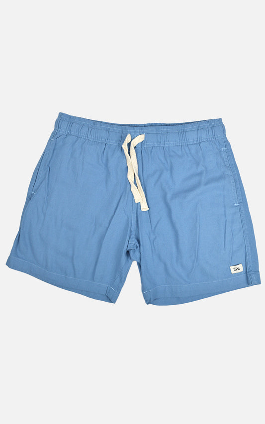 Short Linho Elastano Azul