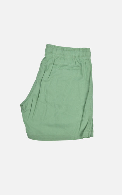 Short Linho Elastano Verde