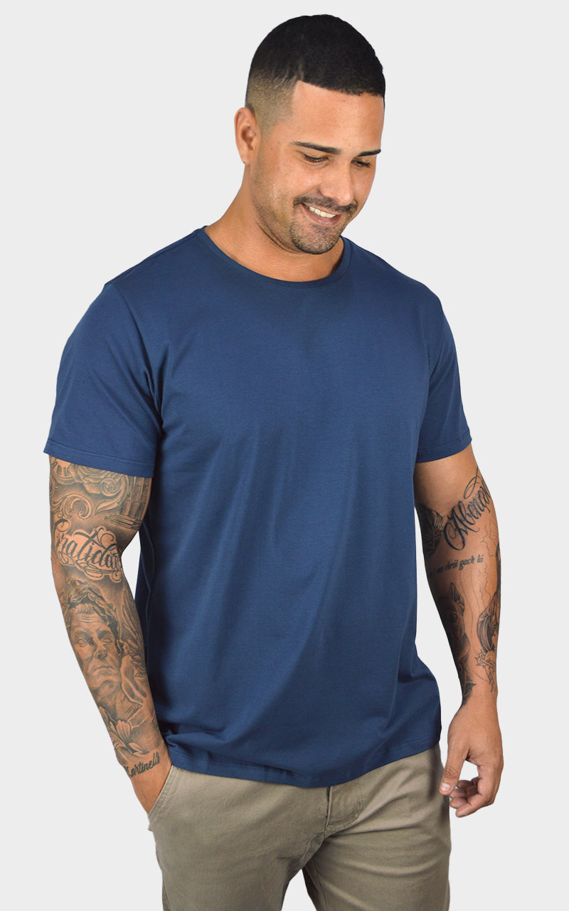 Camiseta Algodão Egípcio Azul