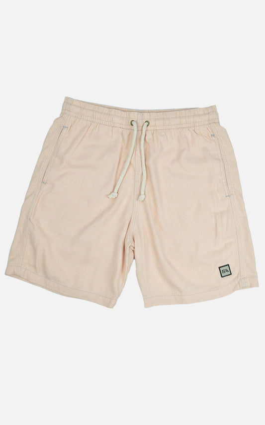 Short Linho Elastano Bege