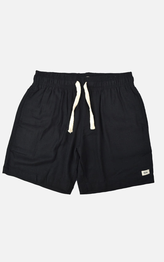 Short Linho Tricot Preto