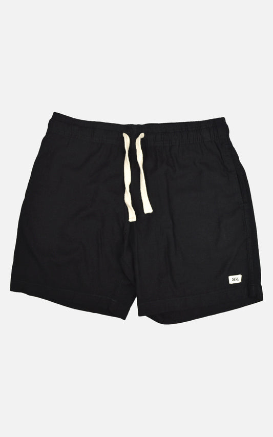 Short Linho Elastano Preto