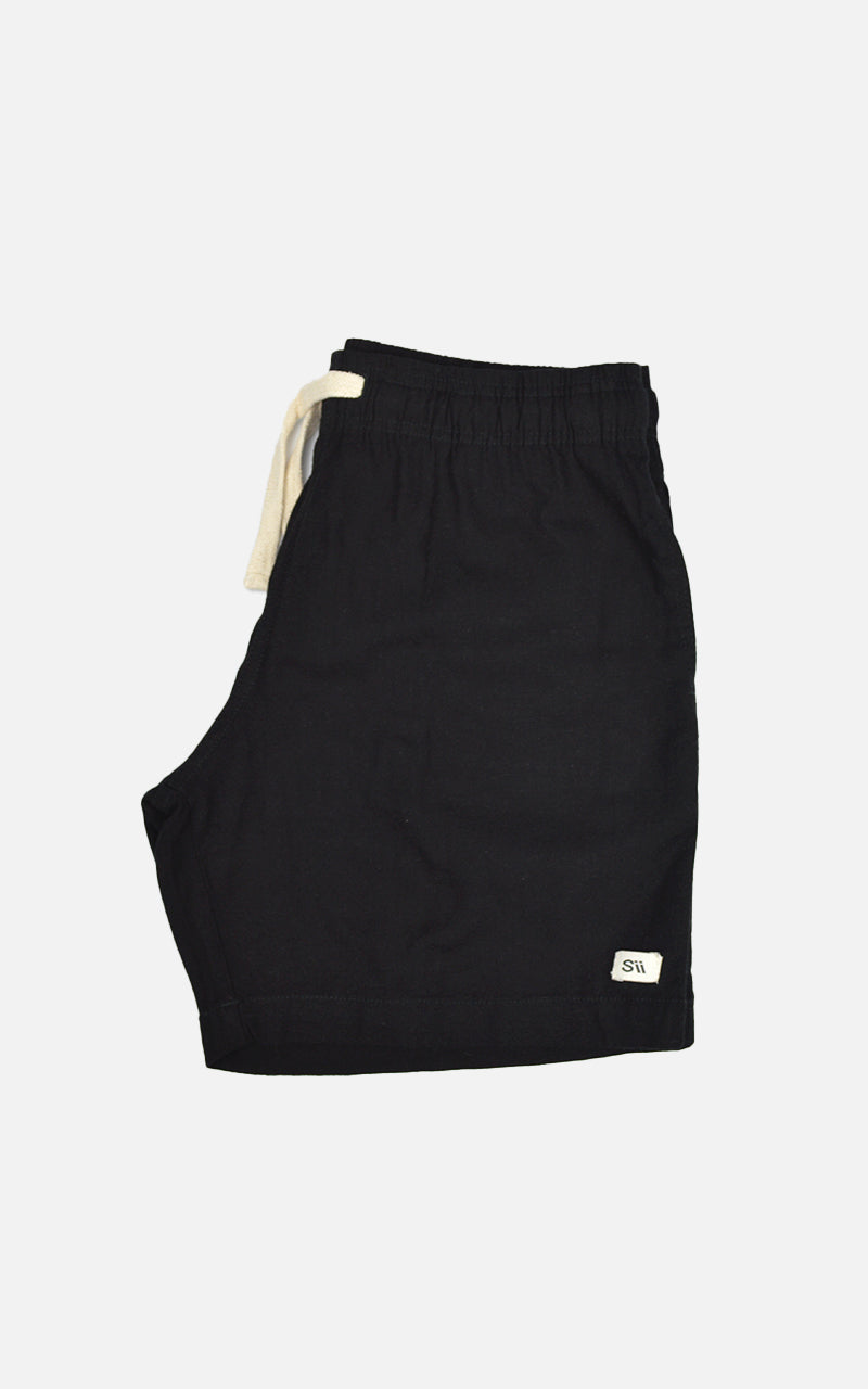 Short Linho Elastano Preto
