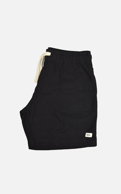 Short Linho Elastano Preto