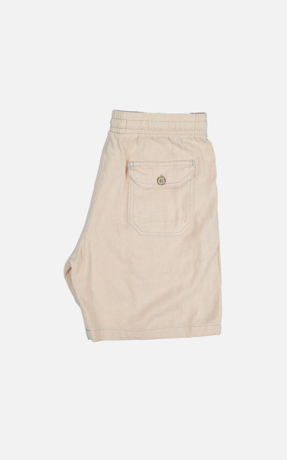 Short Linho Elastano Bege